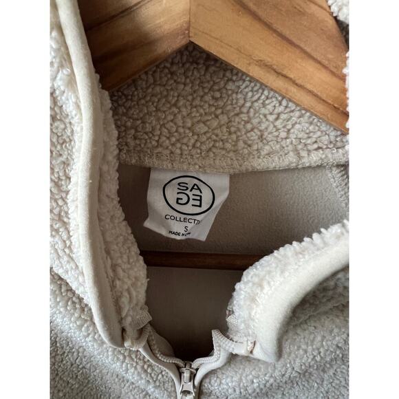 Sage Collective faux shearling city cropped jacket women's size small - Picture 3 of 5